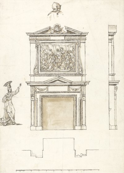 Design for Chimney Piece in the Hall at Stowe by William Kent